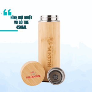 bình giữ nhiệt quà tặng vỏ tre