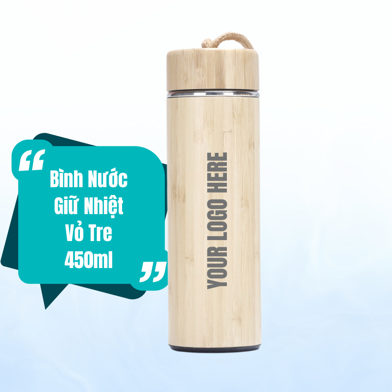 bình giữ nhiệt vỏ gỗ tre